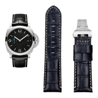 代用Panerai沛纳海手表带真皮PAM111 441复古疯马皮折叠扣24|26mm