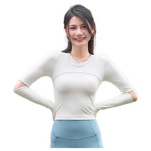卡益瑜伽服女秋冬长袖健身上衣带胸垫专业高端时尚普拉提训练服女