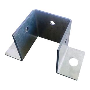 防腐木方管立柱固定铁镀锌不锈钢免焊接三面底座胶套地面预埋地脚