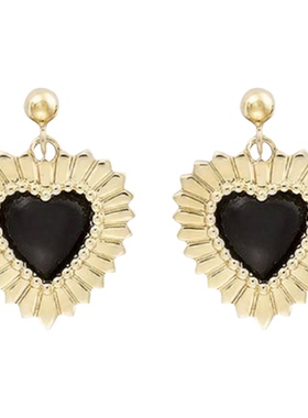 JFB法国进口黑桃皇后18K厚包金戒指耳钉项链法式时尚复古甜酷少女