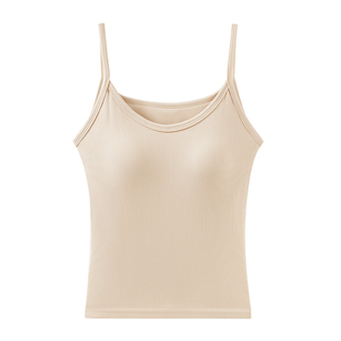 猫人吊带背心女内搭带胸垫2025新款美背文胸一体打底外穿夏季上衣