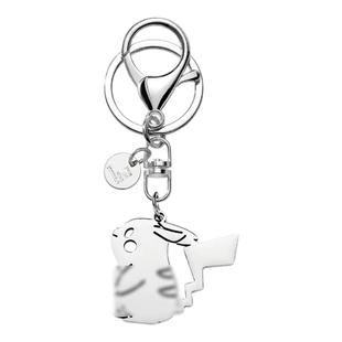 宝可梦皮卡丘钛钢钥匙扣创意神奇宝贝周边挂件学生男女包包配饰品
