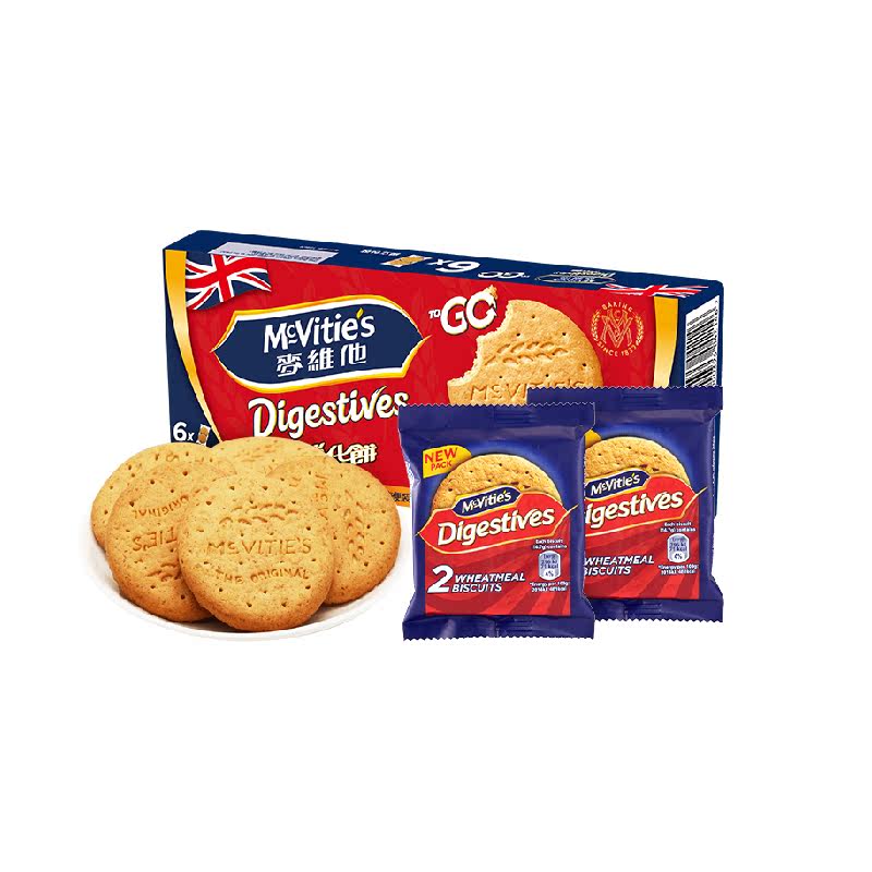 麦维他进口全麦消化饼干原味分享装休闲零食下午茶早餐饱腹点心