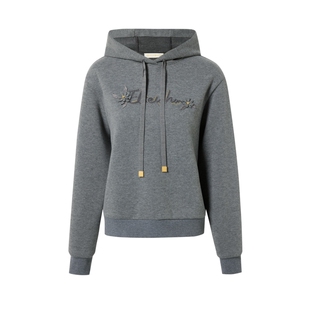 ELSEWHERE珂思【商场同款】重工刺绣减龄连帽长袖卫衣女冬季上衣