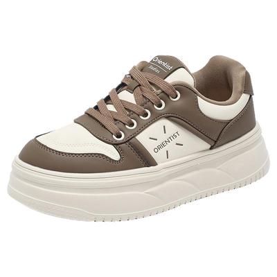 大东官方厚底板鞋女款2025新款小个子增高女鞋面包鞋加绒休闲鞋女