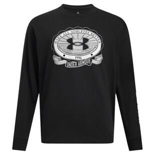 安德玛官方UA Crest Logo 男子运动休闲高克重长袖T恤1390251