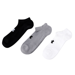 安德玛运动袜子男袜女袜春季新款低帮袜短筒袜三双装透气跑步袜子