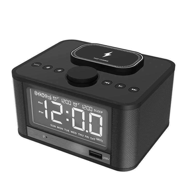 MOZUO M7qi新款多功能无线充电桌面闹钟蓝牙音箱立体声家用双音响