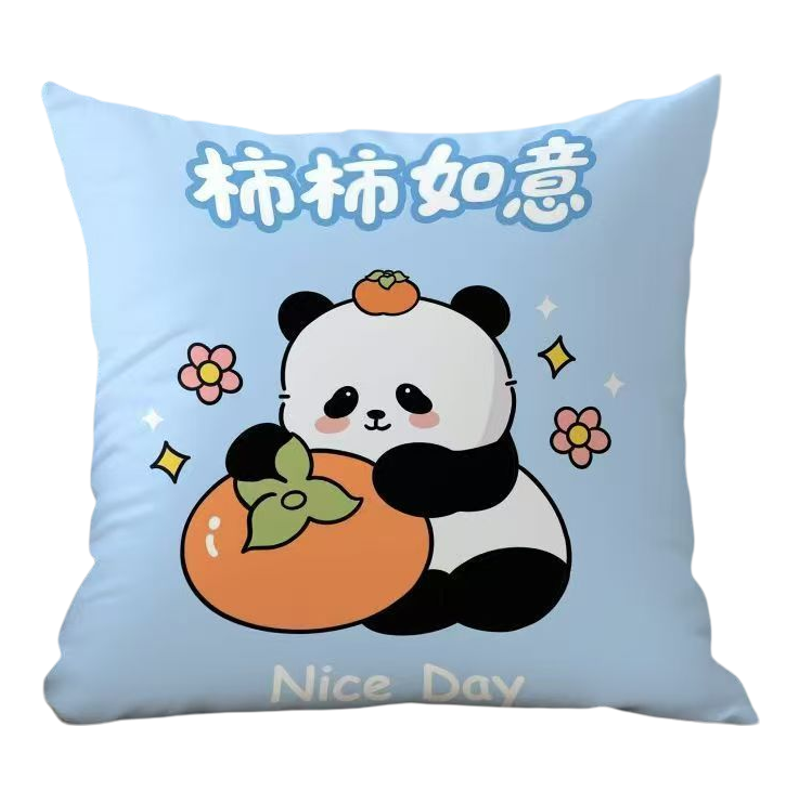 可爱熊猫抱枕卡通枕头沙发靠垫抱枕套靠背枕车用靠枕学生睡觉枕套