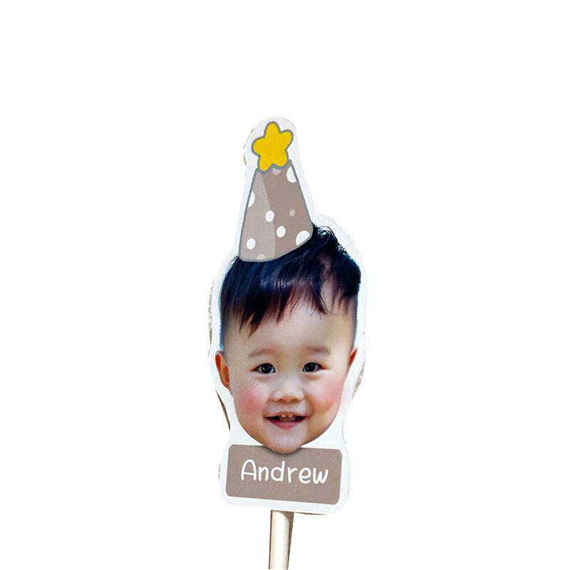 生日聚会甜品台大头插牌定制
