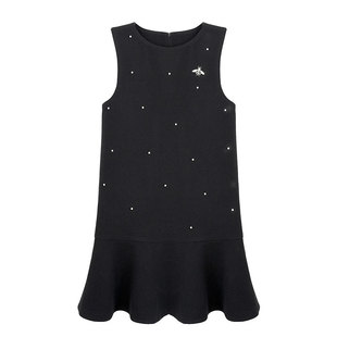 柒院家大码女轻奢高级感气质百褶背心连衣裙2025秋冬款宽松中长裙