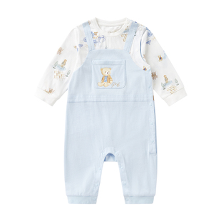 全棉时代婴儿外出衣服春夏新款针织男女宝宝连体衣纯棉哈衣