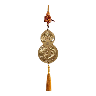 灵机麦玲玲2026年天雷咬狮阵葫芦大门挂件黄铜门口卧室门对门挂饰