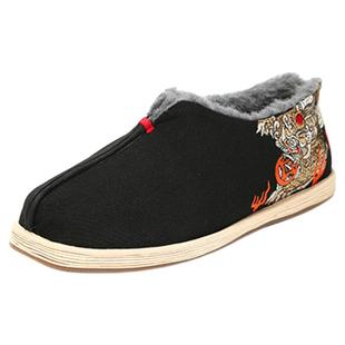 老美华中老年人北京棉鞋男冬季加绒加厚羊毛东北一脚蹬保暖爸爸鞋