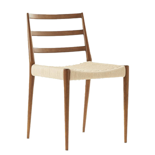 Slow Living 中古风实木家用餐椅客厅复古书桌椅编绳靠背椅餐桌椅