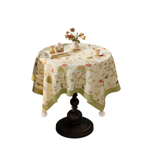 法式ins桌布圆桌茶几台布2024新款轻奢高级感绒布布艺床头柜盖布