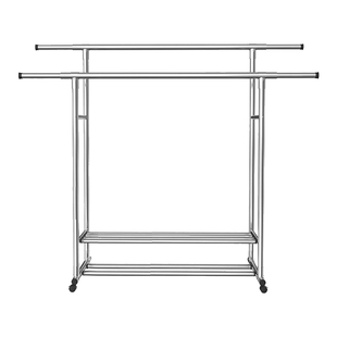 加厚不锈钢晾衣架落地伸缩家用室内外晾衣服置物阳台单双杆挂衣架