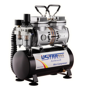 优速达模型工具U-602G微型气压泵双活塞气缸4L储气罐高达军模喷漆