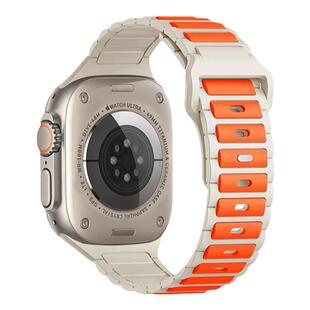 适用苹果S10手表iwatch9表带创意双色s8运动ultra硅胶applewatchS10夏天S9新款9男女生iphonewatch高级41MM45