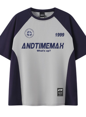 andtime美式凉感拼接短袖