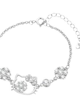 Hellokitty手链女生纯银小众闺蜜