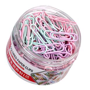 彩色回形针曲别针文件书签回型针办公用品不锈钢u型固定回纹回应收纳盒文具回旋别针回心针批发