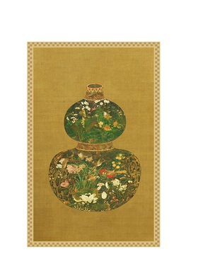 复古中古风葫芦图装饰画画芯无框宋代美学自粘贴油画布喷绘定制