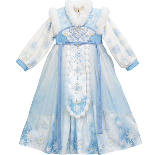 汉服女童秋冬2025新款儿童中国风超仙古风加绒连衣裙女孩公主襦裙