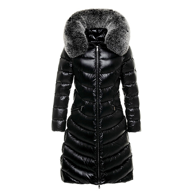 显瘦大毛领收腰修身加厚羽绒服