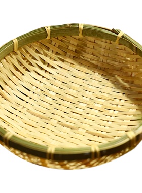 竹制品竹编圆簸箕手工晾晒水果盘