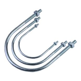 国标镀锌u型螺栓卡扣螺丝管卡水管燃气管抱箍码管道夹固定件M6M8