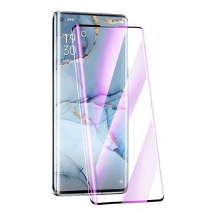 适用opporeno3pro钢化膜曲面全屏覆盖防指纹opopreno3手机膜抗蓝光5G版防摔保护reno3元气版水凝膜高清全包边
