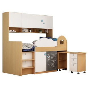 上床下柜带学习桌床儿童床男女孩套房多功能储物半高床单人床