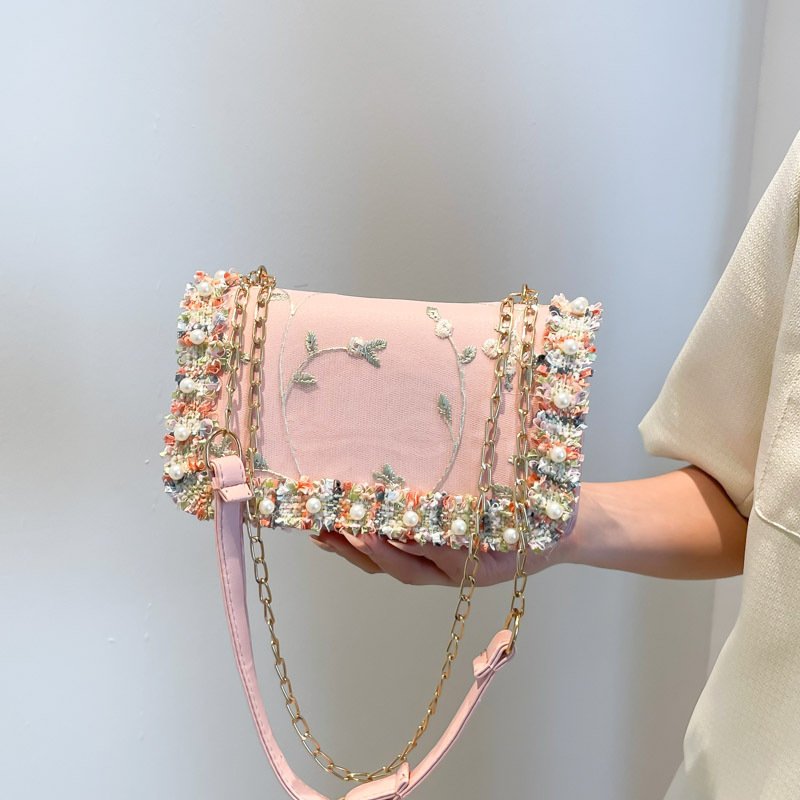 新品 上新潮手提小包新款蕾丝韩版斜挎包链条单肩包时尚女包bags