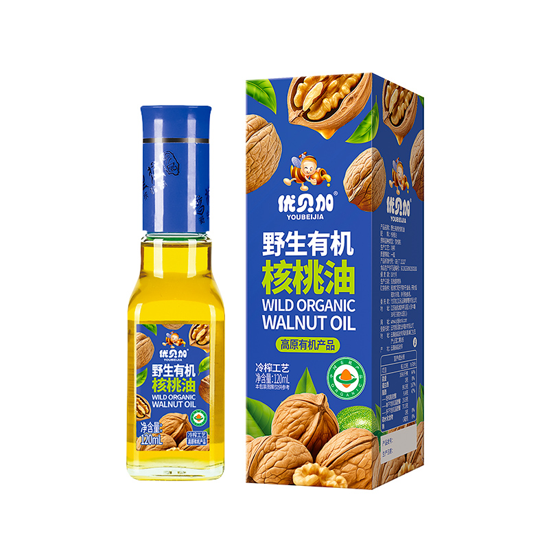 优贝加 冷榨核桃油 野生核桃油120ml 儿童热炒油