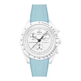 适配欧米茄斯沃琪表带硅胶橡胶Omega联名swatch史努比snoopy表带