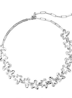 系列花朵串连抽象图案创意项链