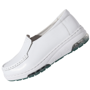 护士鞋女软底头层猪皮透气不臭脚厚底增高春秋白色医护气垫工作鞋