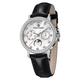 PAGANI DESIGN女生手表石英表多功能防水潮流日月星辰腕表PD-1789