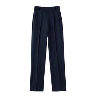 晚白2026年春新款经典简约高腰裤子挺括利落气质通勤窄版直筒裤女