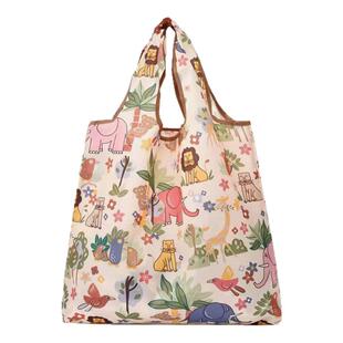 防水购物袋大容量旅游便携单肩手提袋卡通超市可折叠环保袋买菜包