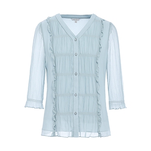 【丝韵】JESSIE2026年夏季新款100%桑蚕丝女法式优雅V领真丝衬衫