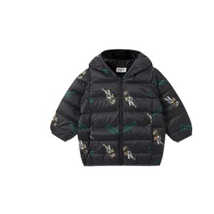 moomoo童装男女童连帽羽绒服冬新款中童星星多色超轻羽绒服