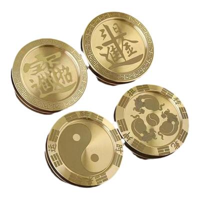 黄铜啪啪币推牌edc解压神器手把