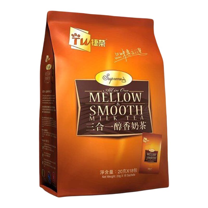捷荣三合一速溶醇香奶茶港式风味红茶奶茶20gx18包*2袋装360g*2件