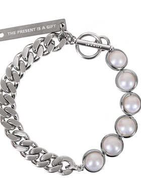 拼接古巴环绕天然珍珠男女同款