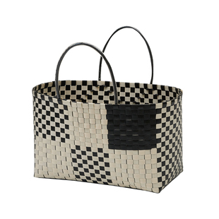 莫语 编织收纳篮 ins风手提篮包 时尚购物篮户外田园大号野餐篮子