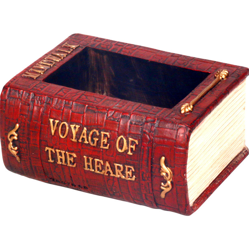 Zakka创意欧式复古文学书多肉植物花盆树脂肉肉盆栽办公桌装饰品