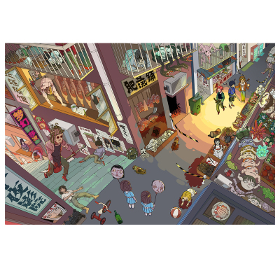 亡灵街造景贴纸十一玖微恐系列