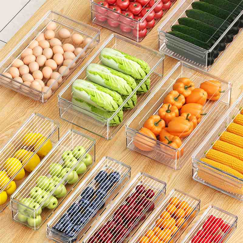 冰箱收纳盒带提手带盖鸡蛋家用盒保鲜盒冰箱水果厨房物储蔬菜收纳